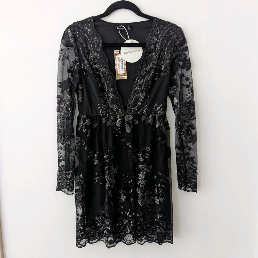 NWT Boohoo Sequin Dress Size 6 New
